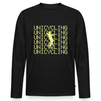 Einrad fahren - Männer Premium Bio Langarmshirt - Schwarz - Vorne - Nico (187cm)