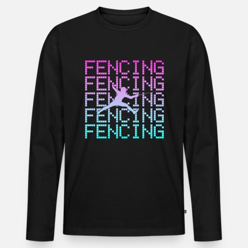 Fechten - Männer Premium Bio Langarmshirt - Schwarz