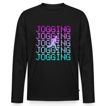 Jog - Men's Premium Organic Long Sleeve Shirt - black - Front - Nico (187cm)