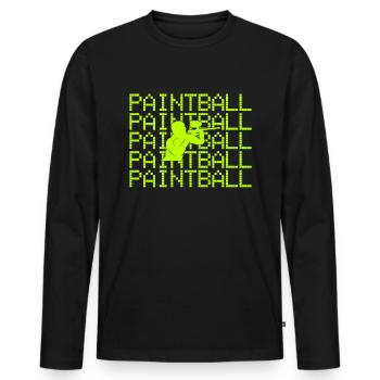 Paintball - T-shirt manches longues Premium bio Homme - noir - Devant - Nico (187cm)