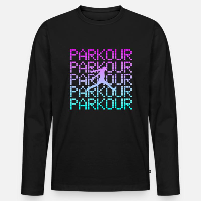 parkour - Männer Premium Bio Langarmshirt - Schwarz