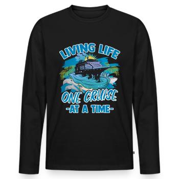 Cruising Vacation - Cruise Ship - Männer Premium Bio Langarmshirt - Schwarz - Vorne - Nico (187cm)