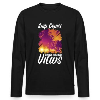 Cruising Vacation - Cruise Ship - Männer Premium Bio Langarmshirt - Schwarz - Vorne - Nico (187cm)