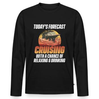 Cruising Vacation - Cruise Ship - Männer Premium Bio Langarmshirt - Schwarz - Vorne - Nico (187cm)