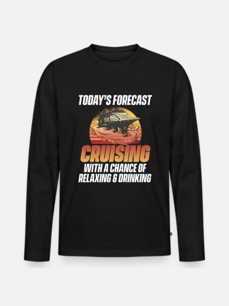 Cruising Vacation - Cruise Ship - Männer Premium Bio Langarmshirt - Schwarz
