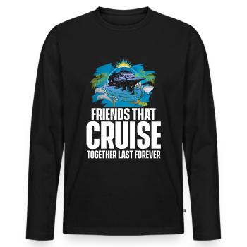 Cruising Vacation Friends - Cruise Ship - Männer Premium Bio Langarmshirt - Schwarz - Vorne - Nico (187cm)