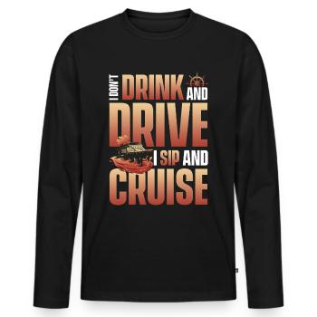 Vacances de croisière - Bateau de croisière - T-shirt manches longues Premium bio Homme - noir - Devant - Nico (187cm)
