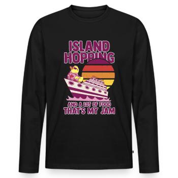 Cruising Vacation - Cruise Ship - Männer Premium Bio Langarmshirt - Schwarz - Vorne - Nico (187cm)