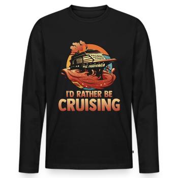 Cruising Vacation - Cruise Ship - Männer Premium Bio Langarmshirt - Schwarz - Vorne - Nico (187cm)