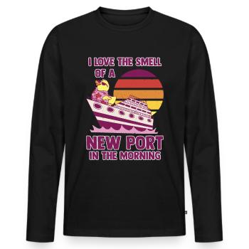 Cruising Vacation - Cruise Ship - Männer Premium Bio Langarmshirt - Schwarz - Vorne - Nico (187cm)