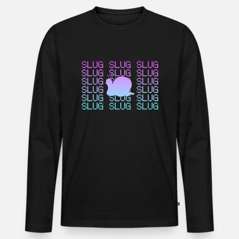 Schnecke - Männer Premium Bio Langarmshirt - Schwarz