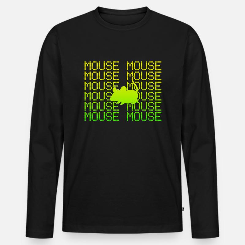 Maus - Männer Premium Bio Langarmshirt - Schwarz