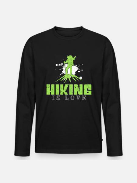 Hiking Saying - Men's Premium Organic Long Sleeve Shirt - black