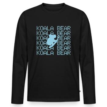 Ours Koala - T-shirt manches longues Premium bio Homme - noir - Devant - Nico (187cm)