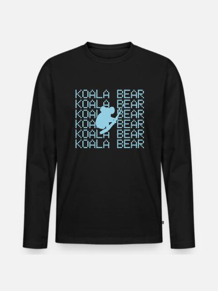 Ours Koala - T-shirt manches longues Premium bio Homme - noir