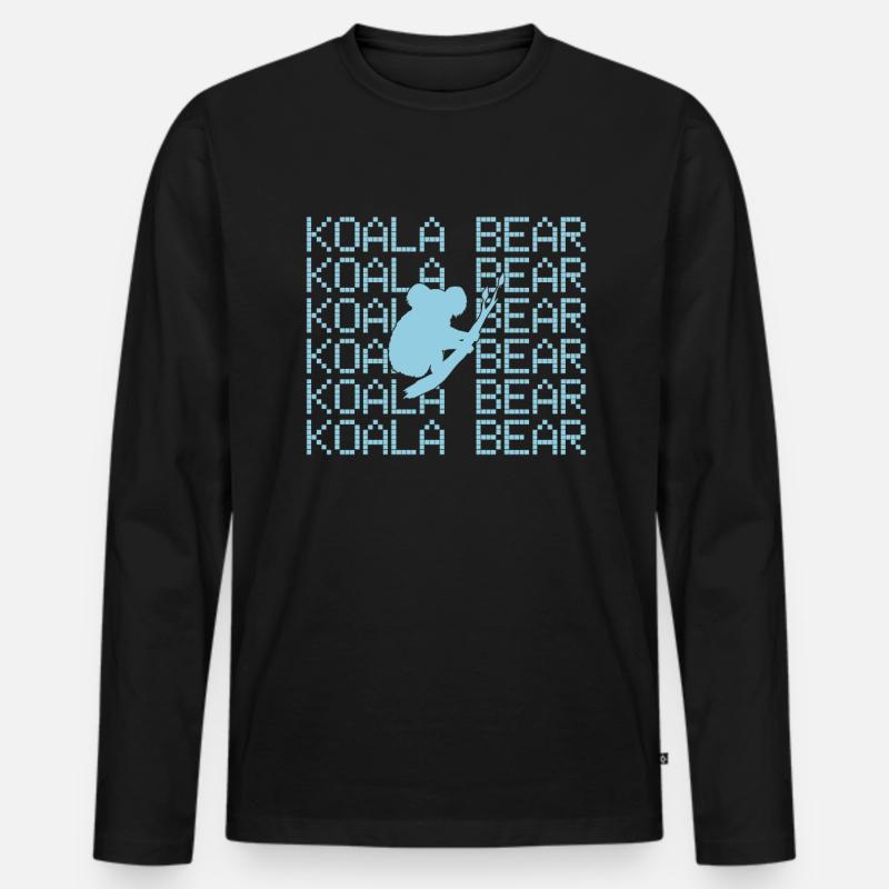 Koala Bär - Männer Premium Bio Langarmshirt - Schwarz