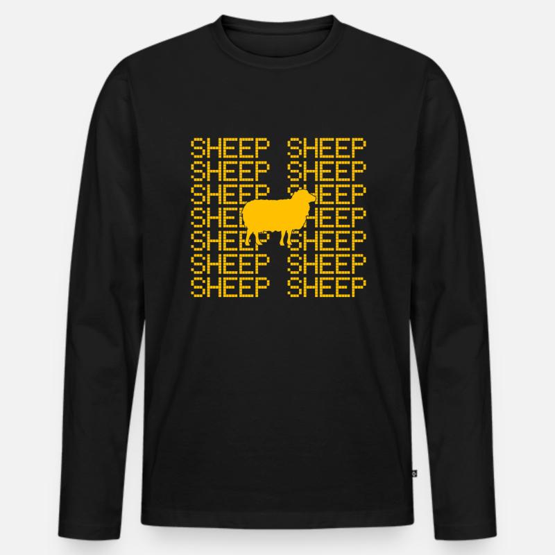 Schaf - Männer Premium Bio Langarmshirt - Schwarz