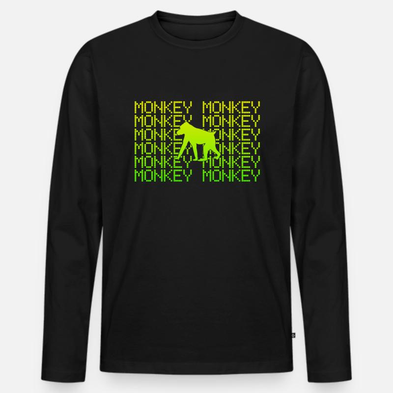 Affe - Männer Premium Bio Langarmshirt - Schwarz