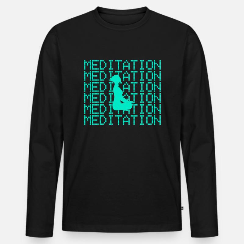 Meditation - Männer Premium Bio Langarmshirt - Schwarz