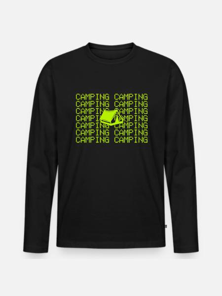 Camping - Men's Premium Organic Long Sleeve Shirt - black