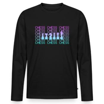 Schach - Männer Premium Bio Langarmshirt - Schwarz - Vorne - Nico (187cm)