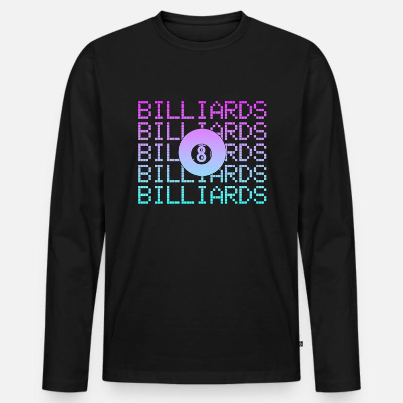 Billiard - Männer Premium Bio Langarmshirt - Schwarz
