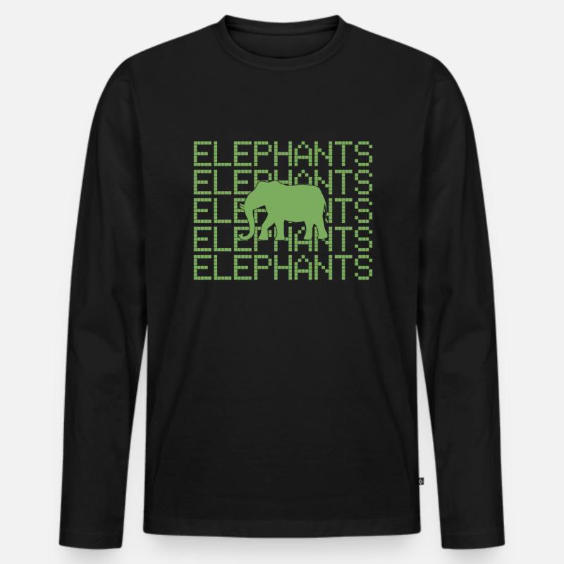 Elefant - Männer Premium Bio Langarmshirt - Schwarz