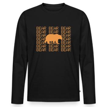 Bär - Männer Premium Bio Langarmshirt - Schwarz - Vorne - Nico (187cm)