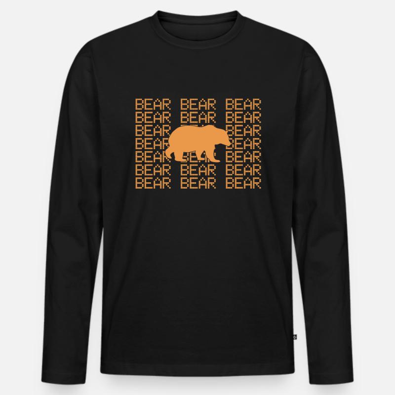 Bär - Männer Premium Bio Langarmshirt - Schwarz