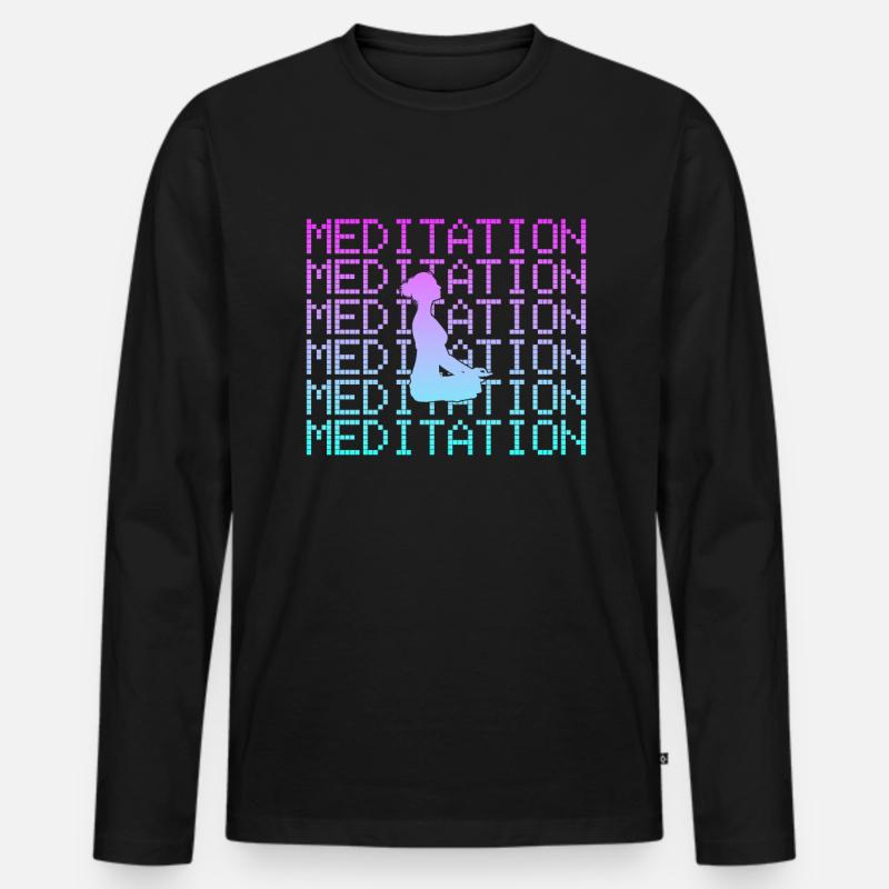 Meditation - Men's Premium Organic Long Sleeve Shirt - black