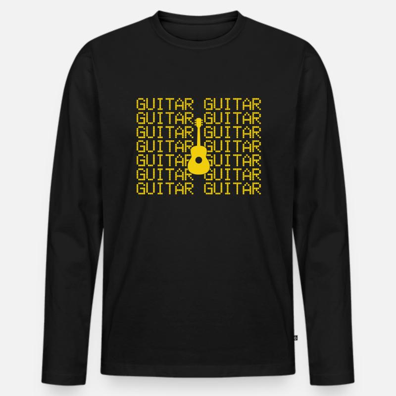 Gitarre - Männer Premium Bio Langarmshirt - Schwarz