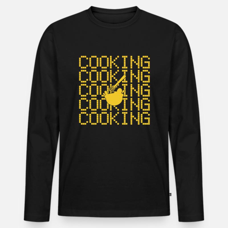 Kochen - Männer Premium Bio Langarmshirt - Schwarz