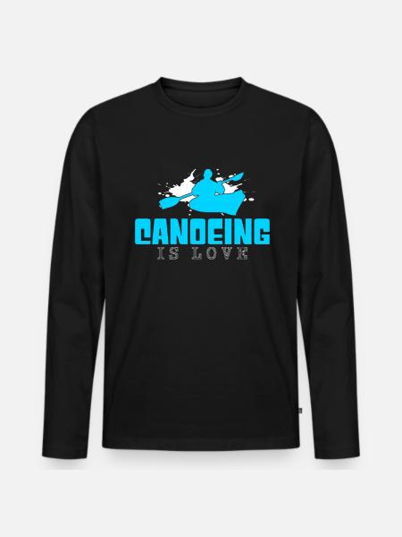 Kanu Spruch - Männer Premium Bio Langarmshirt - Schwarz