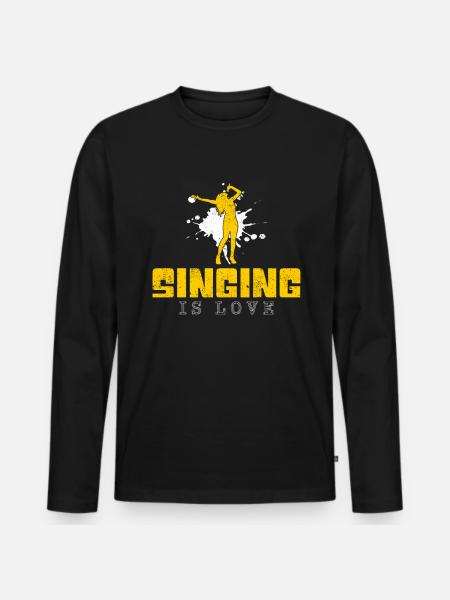Singing Saying - Men's Premium Organic Long Sleeve Shirt - black