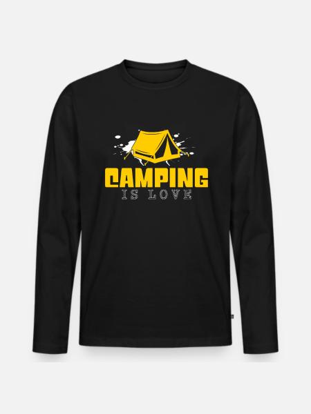 camping - Men's Premium Organic Long Sleeve Shirt - black