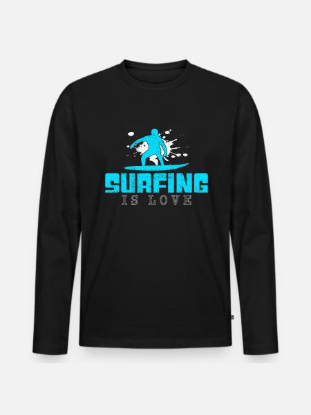 Surfing saying - Men's Premium Organic Long Sleeve Shirt - black