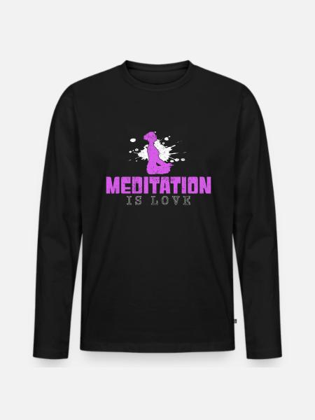 Dicton de méditation - T-shirt manches longues Premium bio Homme - noir