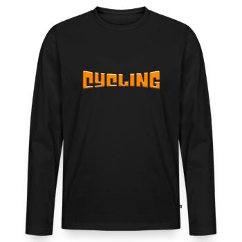 Fahrrad fahren - Männer Premium Bio Langarmshirt - Schwarz - Vorne - Nico (187cm)