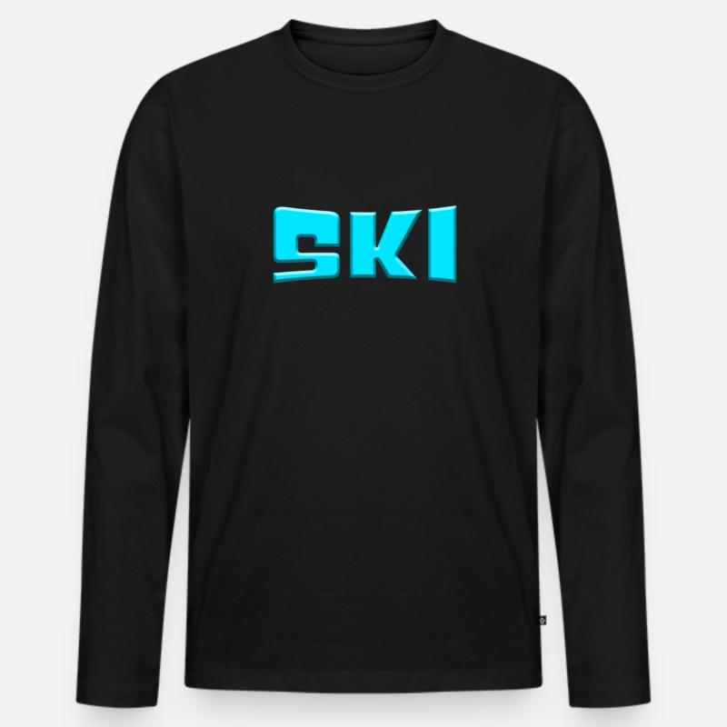 Ski - Männer Premium Bio Langarmshirt - Schwarz