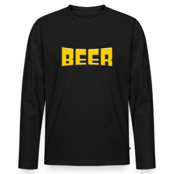 Beer - Men's Premium Organic Long Sleeve Shirt - black - Front - Nico (187cm)