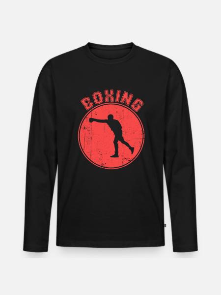 Boxe - T-shirt manches longues Premium bio Homme - noir
