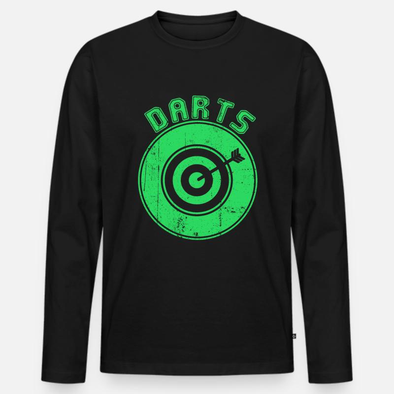 darts - Männer Premium Bio Langarmshirt - Schwarz
