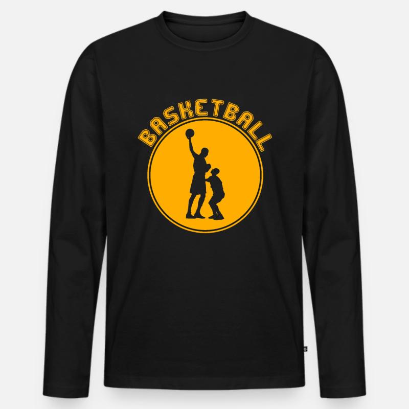 Basketball - Männer Premium Bio Langarmshirt - Schwarz