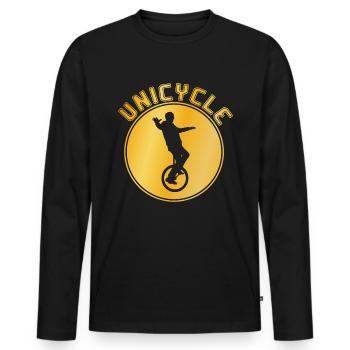 Einrad fahren - Männer Premium Bio Langarmshirt - Schwarz - Vorne - Nico (187cm)
