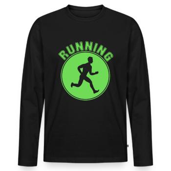 Jog - Men's Premium Organic Long Sleeve Shirt - black - Front - Nico (187cm)