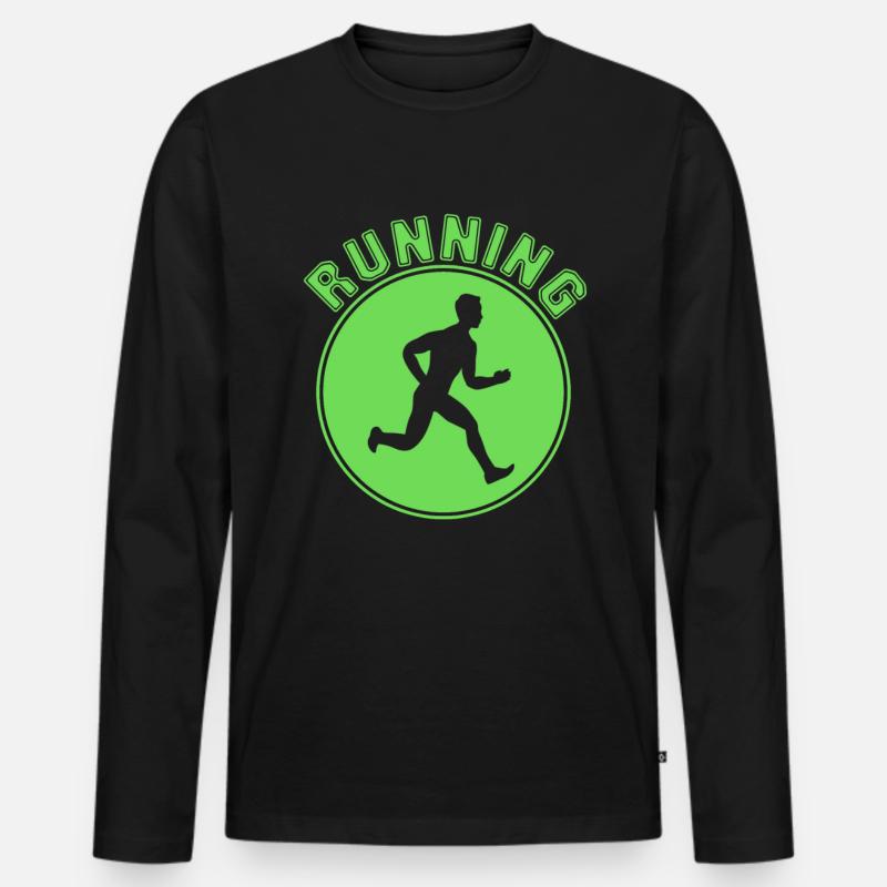 Joggen - Männer Premium Bio Langarmshirt - Schwarz