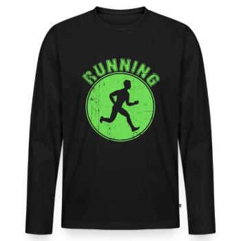 Jog - Men's Premium Organic Long Sleeve Shirt - black - Front - Nico (187cm)