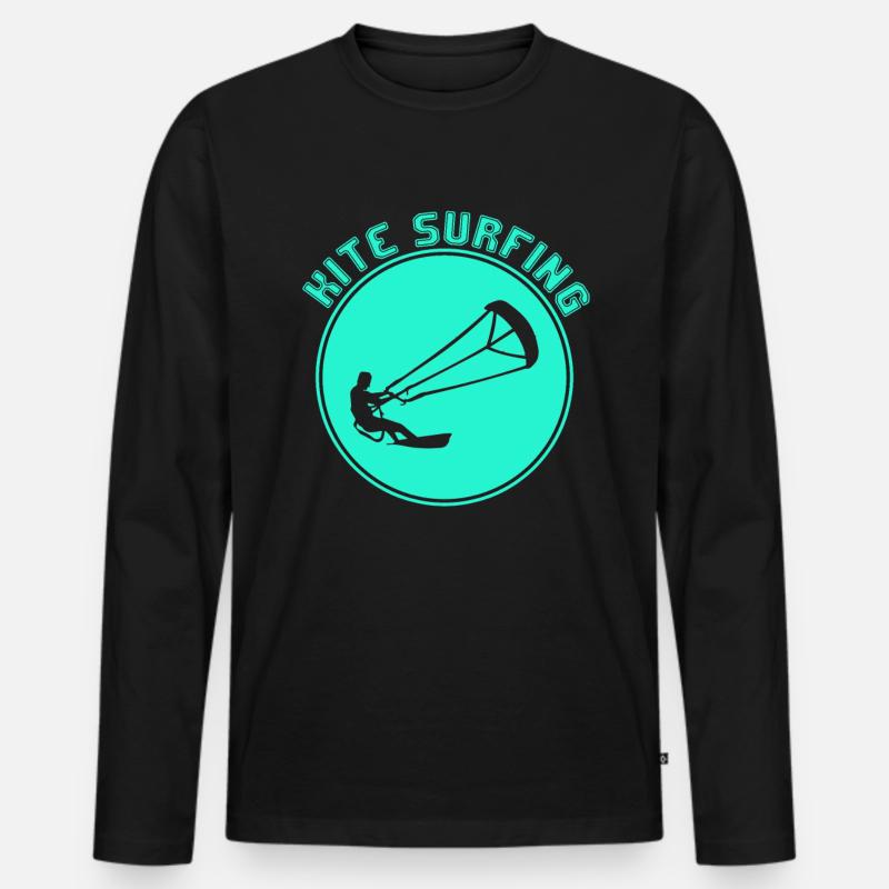 Kite surfen - Männer Premium Bio Langarmshirt - Schwarz