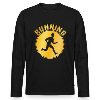 Jog - Men's Premium Organic Long Sleeve Shirt - black - Front - Nico (187cm)