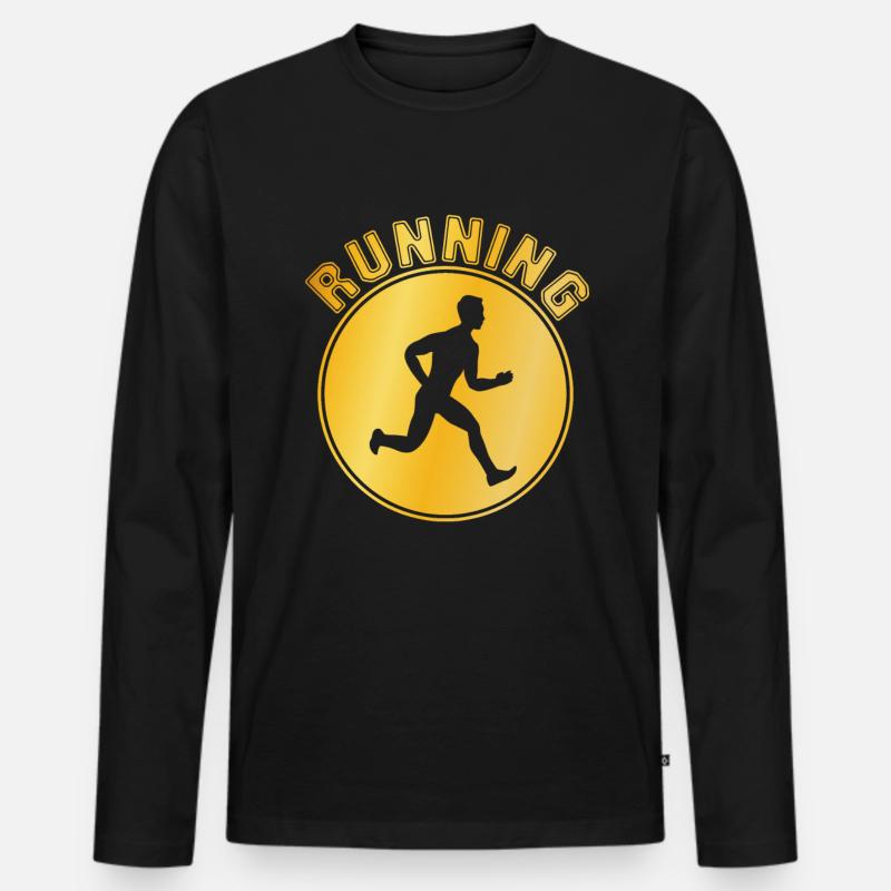 Joggen - Männer Premium Bio Langarmshirt - Schwarz